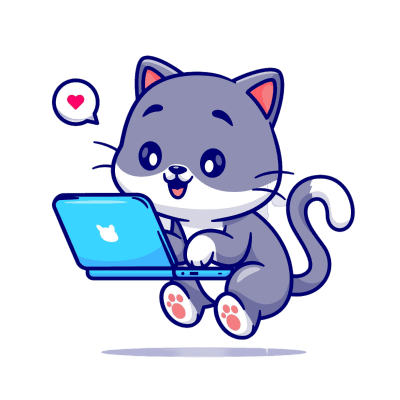 Cat typing on a computer
